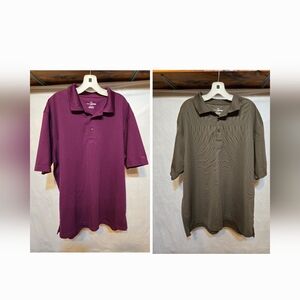2XL- Grand Slam Purple and Brown Polo Shirt Duo